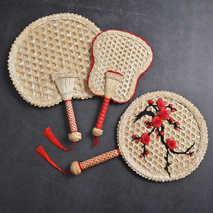 极速扇子老式大蒲扇n儿童宝宝夏天手摇扇风驱蚊手工麦秸草编织小