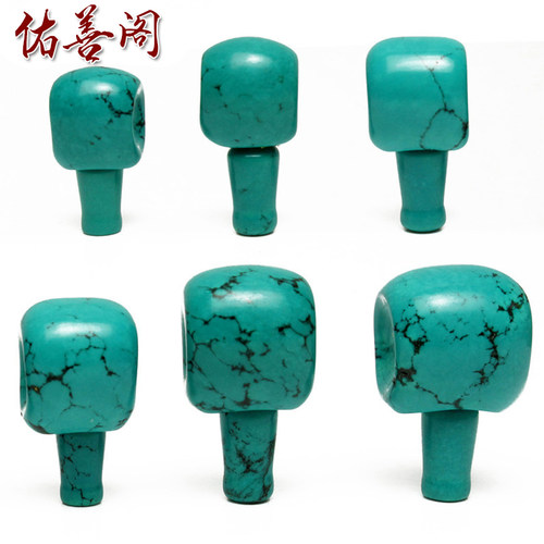 极速12~20mm仿绿松石蓝松石藏式三通佛头佛塔diyT金刚佛珠手串链