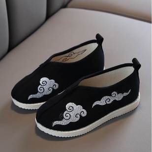 极速古风汉服鞋男童六一儿童节表演鞋配古装的鞋子U男鞋演出布鞋