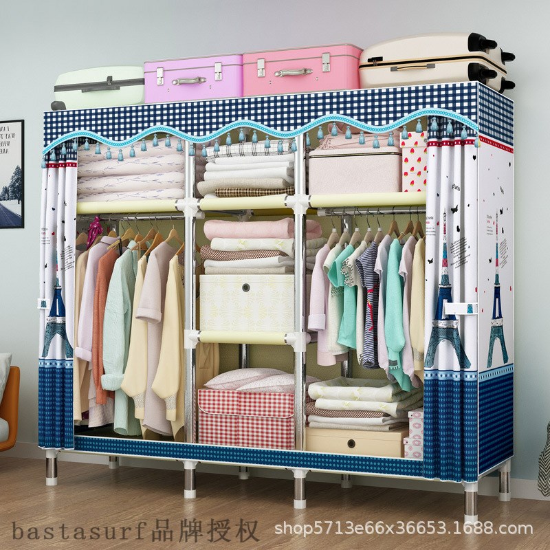 极速Super large alll steel frame simple clothes cabinet stee