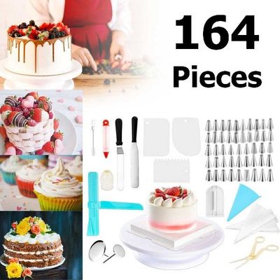 极速164PCS Cahke Turntable Kit Pastry Cake Decorating Suppli