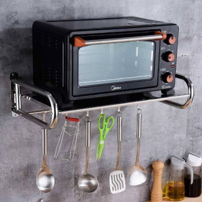 极速微波炉架壁挂式厨房304不锈C钢架子微波炉烤箱置物架支架托架