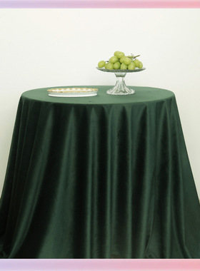 3YK欧式甜品台桌布 婚礼桌子背景装饰拍摄道具布 轻奢丝绒绿色餐