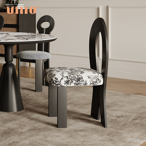 ULLLO 法式复古餐椅设计师人鱼书桌靠背椅侘寂风现代简约实木椅