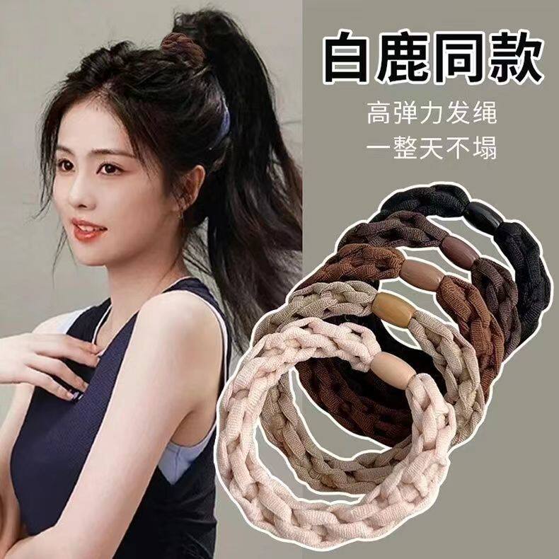 2023新款高端橡皮筋女扎头发头绳简约气质高弹力耐用皮套发圈发绳