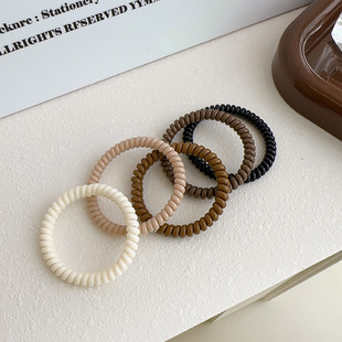 时尚细款电话线发圈皮筋女扎头发高弹力头绳简约耐用马尾发饰