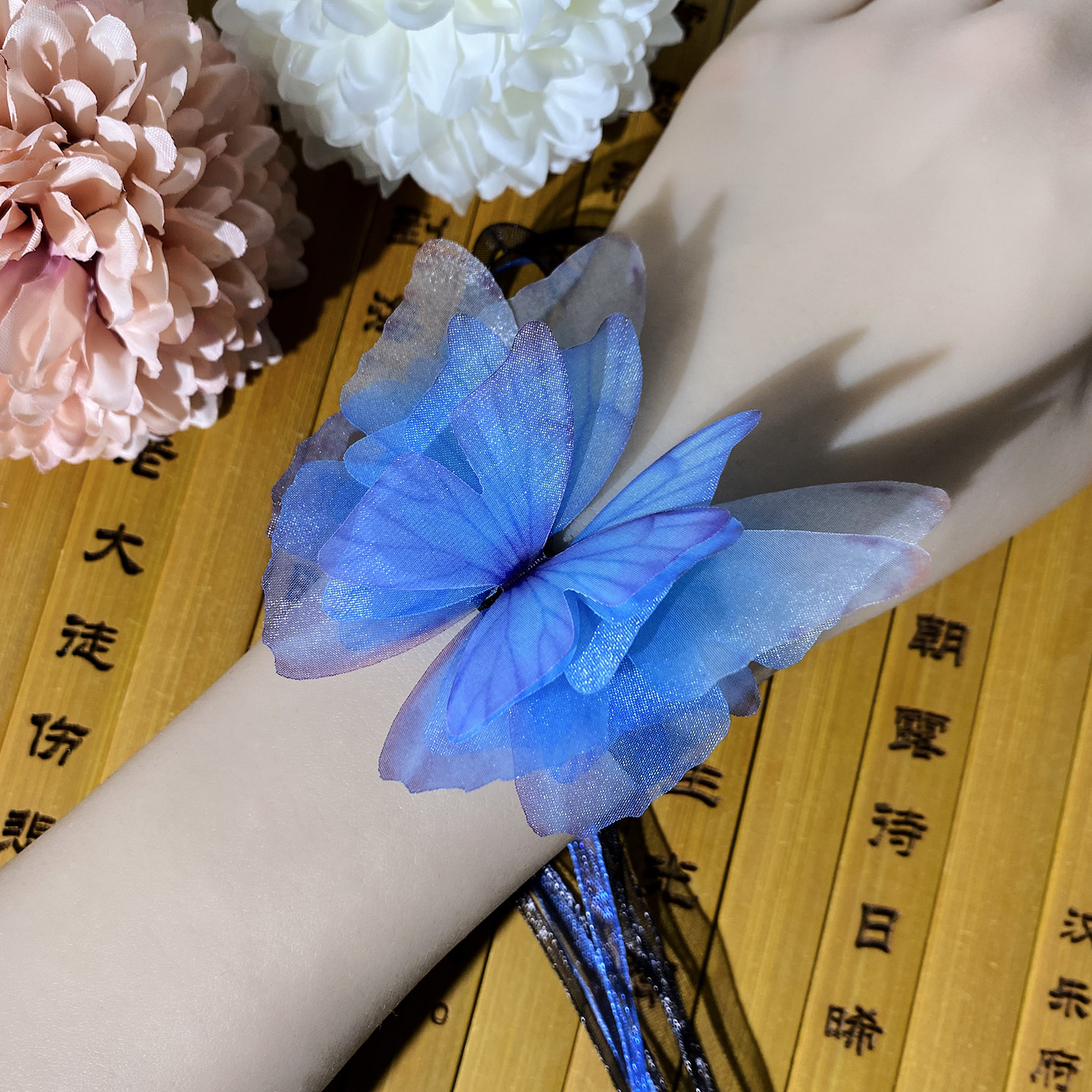 仙气脱俗蝴蝶手链唯美气质手腕花灵动手带文艺舞蹈手绳新中式国风