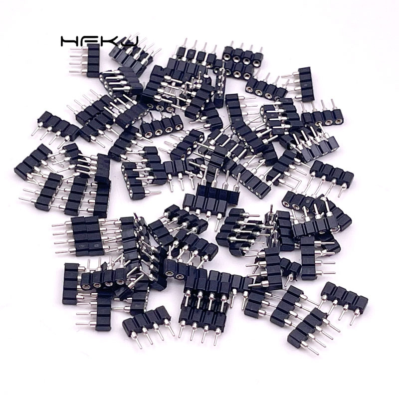 厂家批发2.54mm间距1*4P圆孔排母LED专用连接器RGB灯条连接器4p母