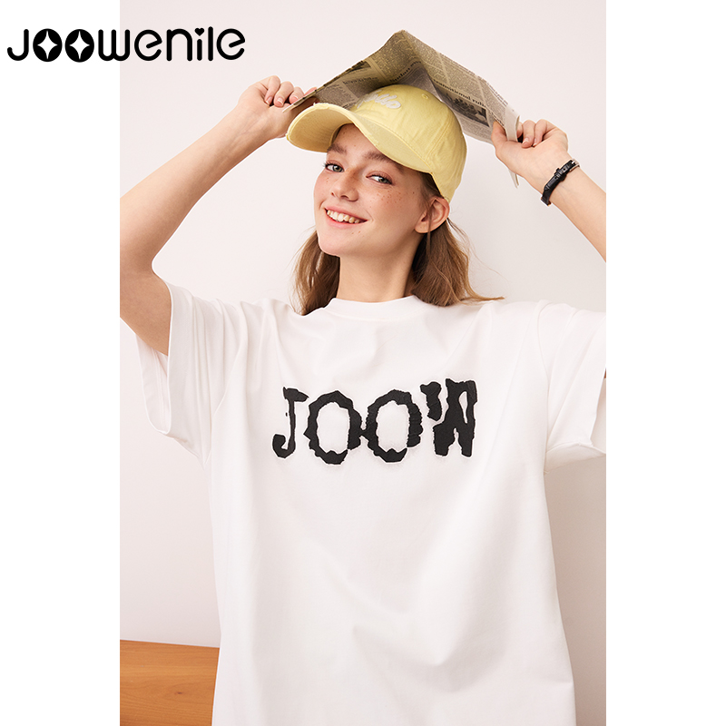 JOOWENILE短袖女t恤2025新款夏索罗娜凉感宽松圆领半袖上衣潮牌