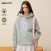 JOOWENILE连帽卫衣女2025秋新款 美式 休闲重磅宽松运动上衣外套潮