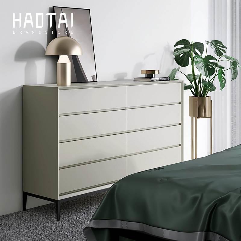 意式极简八斗柜烤漆北欧现代客厅实木餐边柜卧室床尾收纳抽屉柜子