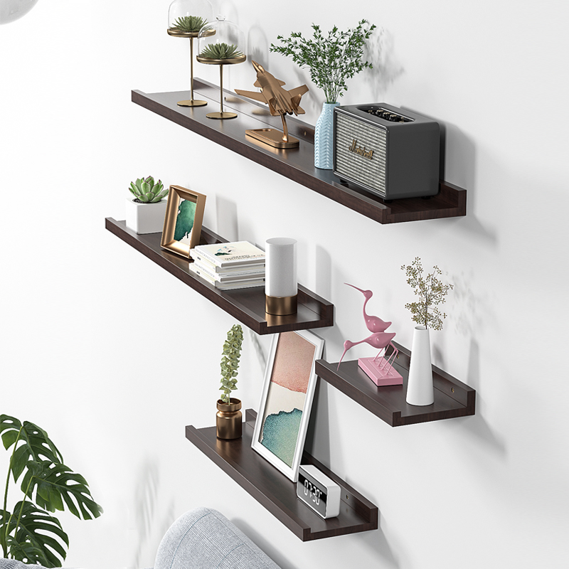 实木墙上置物架层板架墙壁展示架墙面搁板电视墙装饰定制一字隔板