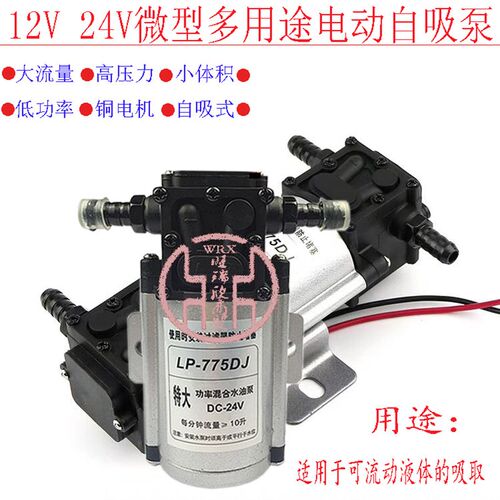 货车刹车淋水器配件12V24V汽车自吸式水泵水箱放水大功率电动水泵
