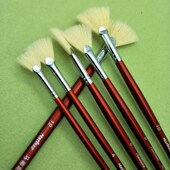 马蒂斯水煮猪鬃扇形油画笔套装 丙烯画笔水粉笔鱼尾扇形笔