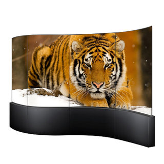 森克55寸OLED曲面拼接屏展厅商场柔性广告显示屏弧形拱形4K液晶屏
