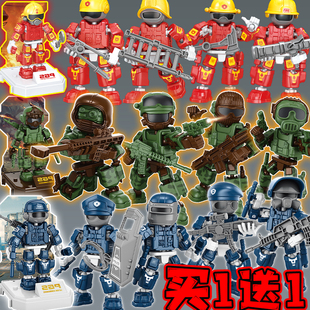军事特种兵人仔特警察多关节可动小人偶盲盒消防员儿童玩具