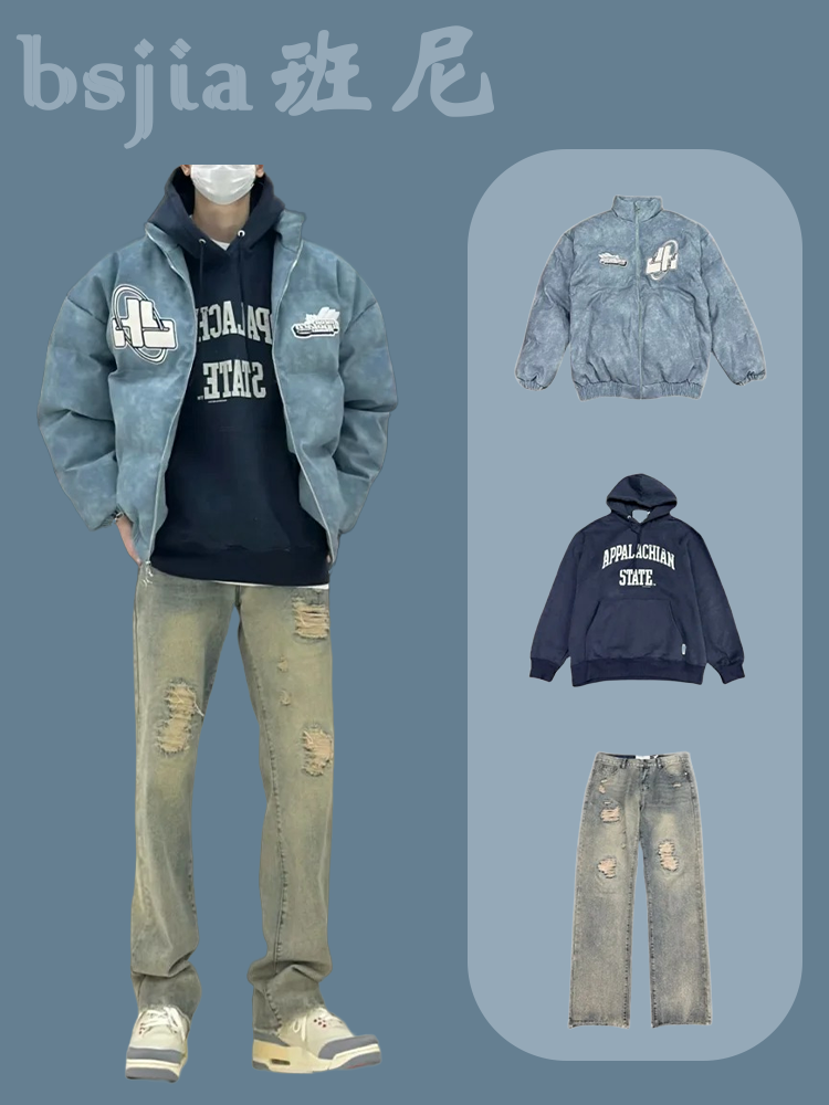 男装2024新款衣服春秋季日系男装夹克外套男春天穿搭套装男牛仔裤