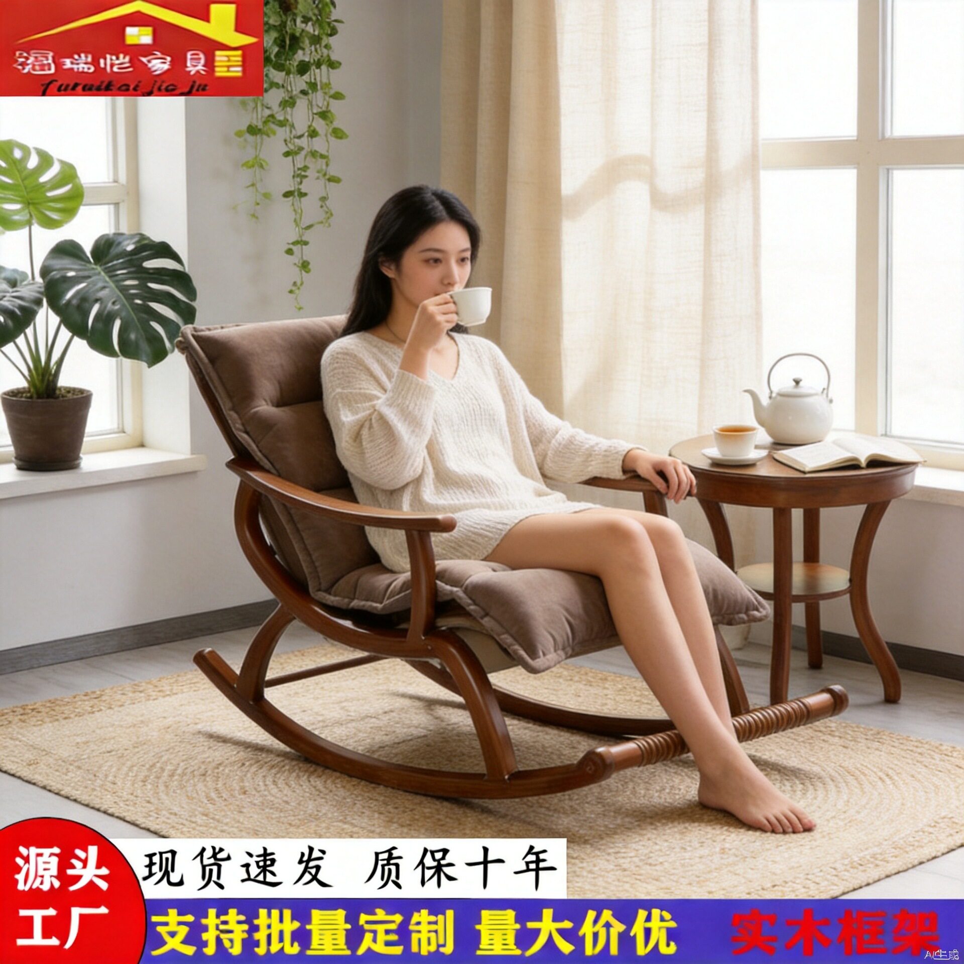 实木摇椅懒人休闲摇摇椅卧室逍遥椅成人午睡椅躺椅阳台老人椅客厅