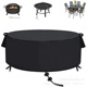 FENG 火盆盖 黑色火坑盖圆形防水防尘户外花园露台壁炉罩防尘罩