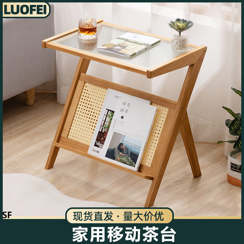 北欧风移动茶台茶几柜小桌子茶水间收纳台客厅阳台放茶杯具泡茶桌