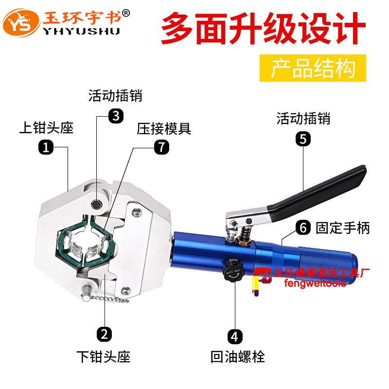 玉环手动液压压管机软管压接工具压接钳汽车空调便携式压管机7842