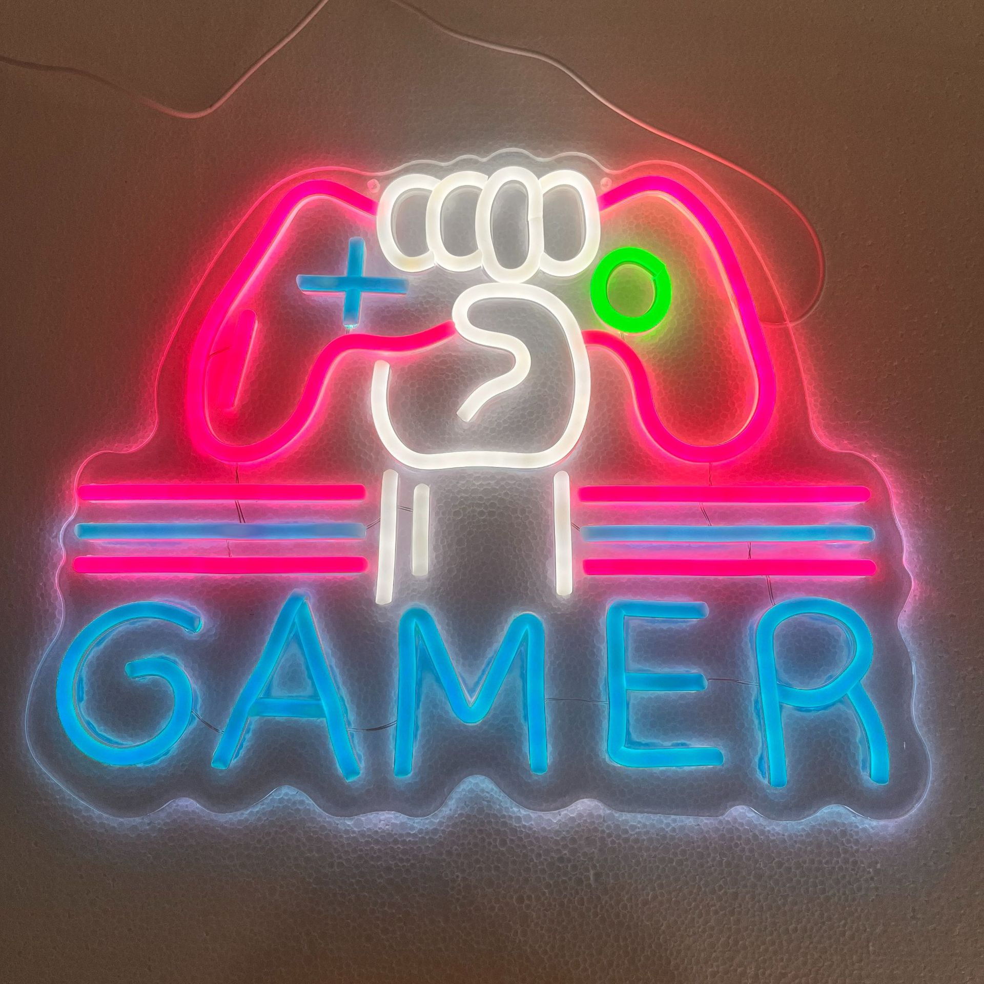 跨境LED发光字霓虹灯牌gamer电竞房氛围灯字母装饰造型灯可调光