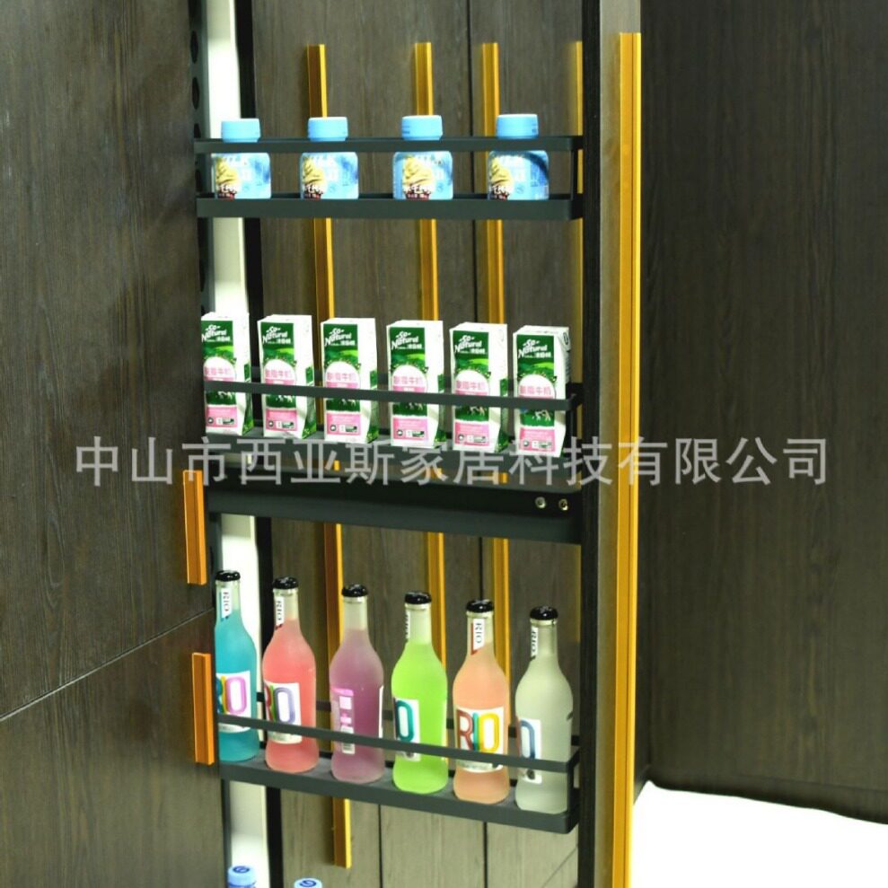极窄式侧装拉篮半墙柜拉篮抽屉式板式衣柜收纳零食收纳拉篮