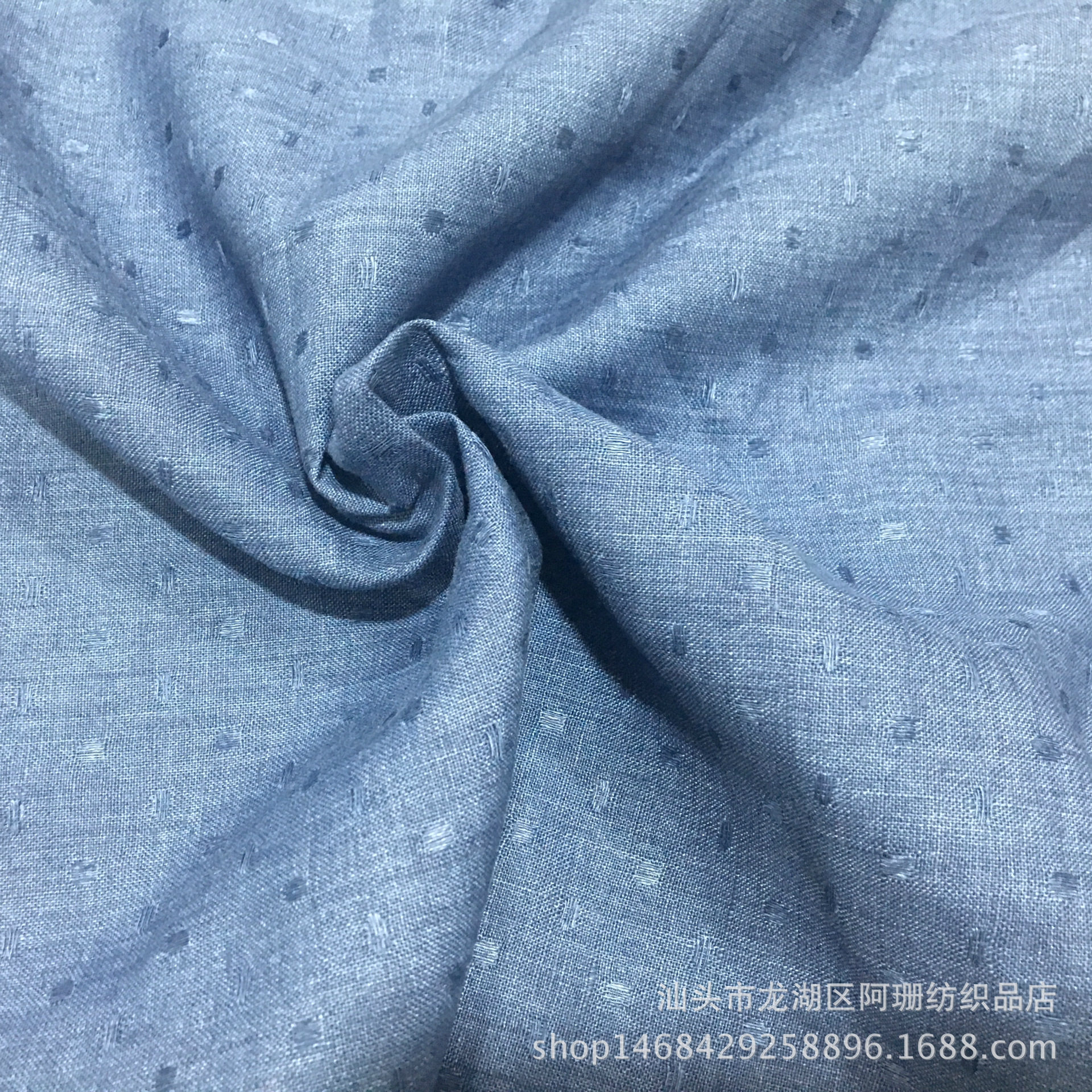 厂家直销 春夏麻布 AS8119#色织提花点 100%纯亚麻 高档服装面料