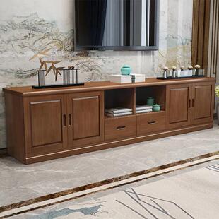 2026中式实木客厅电视柜现代简约地柜高柜卧室加高款储物柜影视柜