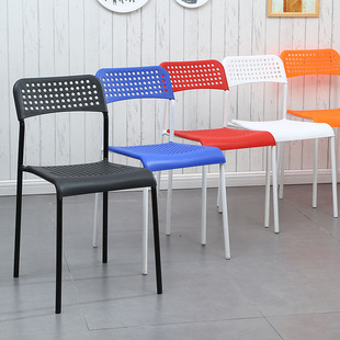 K8学生家用塑料椅子餐椅成人凳子办公椅简约靠背椅懒人电脑椅塑料