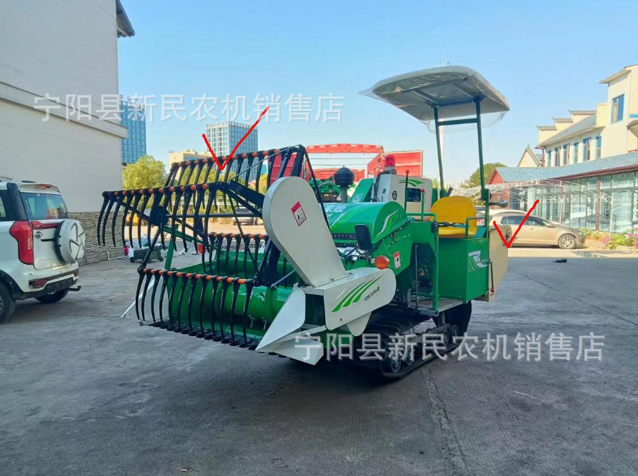 稻麦联合收获机水稻小麦收割脱粒一体机柴油机动力水田淤泥地可用