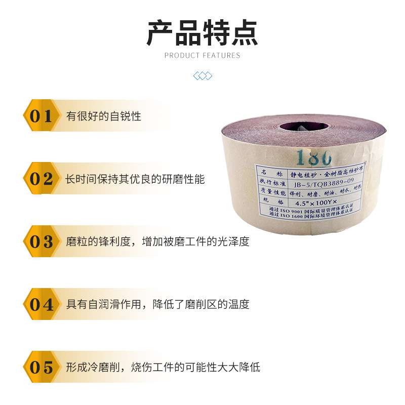 手撕砂布木工砂皮金属可植绒软布卷JB-5砂布卷600目打磨砂纸抛光