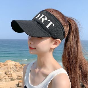 空顶帽百搭防晒太阳帽学生鸭舌帽户外遮阳针织 韩版 棒球帽子女夏季