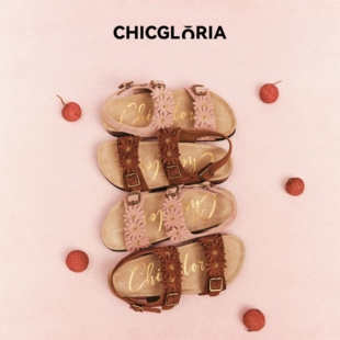 CHICGLORIA【董生活】春夏温柔风雏菊软木凉鞋女休闲勃肯凉鞋