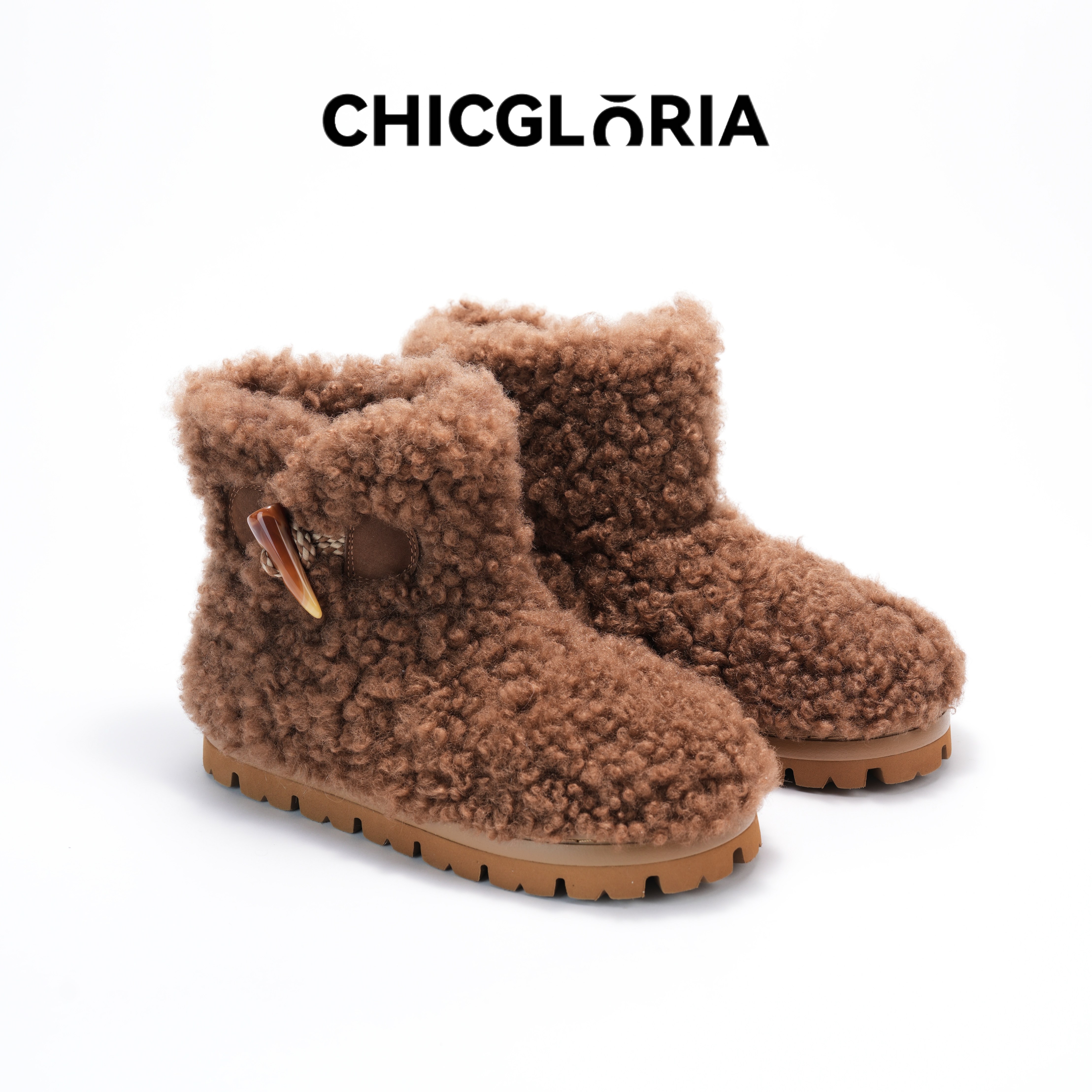 CHICGLORIA 【可可泰迪】复古加绒毛绒棉鞋女秋冬新款保暖雪地靴,女鞋,时尚雪地靴,淘宝优惠券,粉丝福利购,淘宝优惠卷