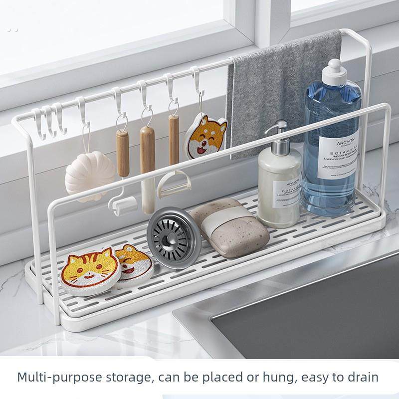 抹布架厨房沥水架窗台多功能置物架桌面家用洗碗海绵水槽收纳架子