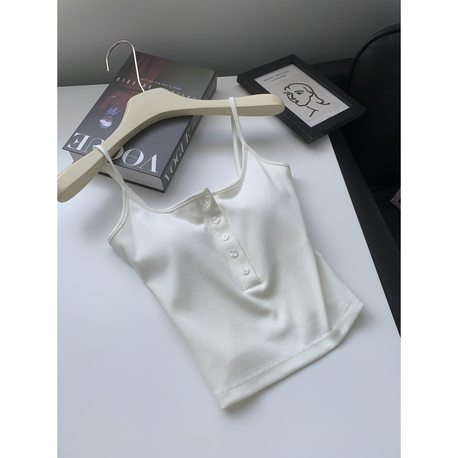 带胸垫 夏季跨境女装新款 BM辣妹欧美风性感纽扣吊带背心美背上衣,女装/女士精品,背心吊带,淘宝优惠券,粉丝福利购,淘宝优惠卷