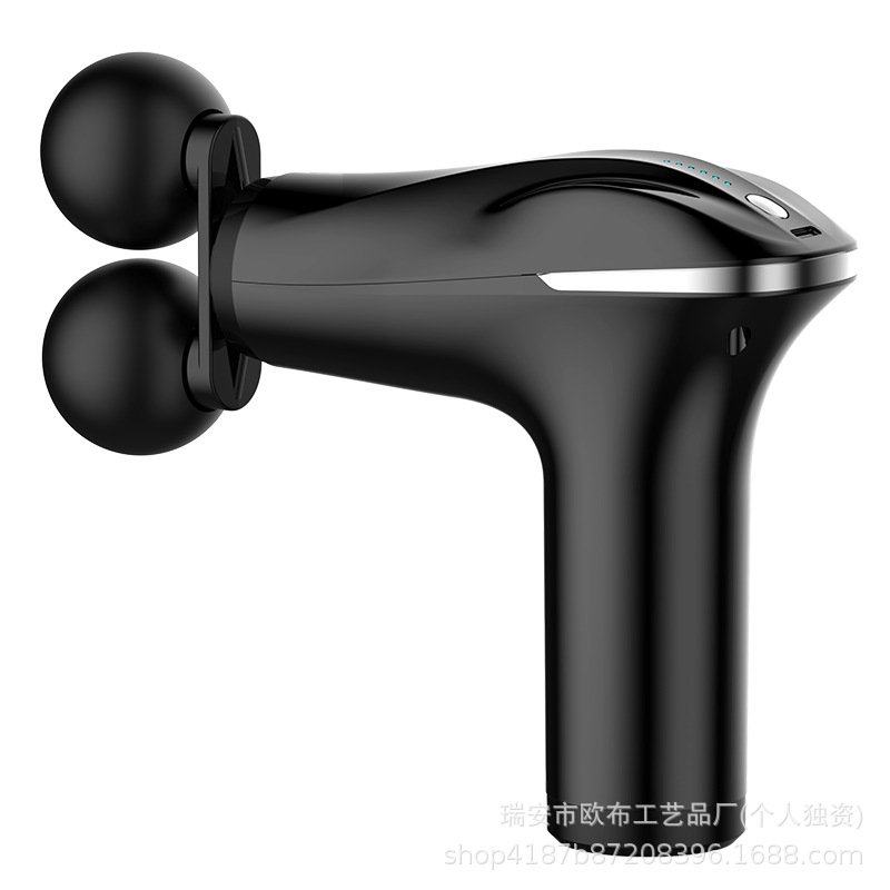 跨境USB充电按键款电动按摩器肌肉放松便捷健身按摩枪双头筋膜枪,个人护理/保健/按摩器材,按摩枪,淘宝优惠券,粉丝福利购,淘宝优惠卷