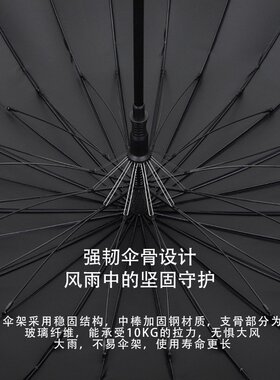 实木手柄24股直杆长柄伞晴雨两用户外防晒遮阳太阳伞UPF