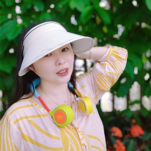 日本WFAN挂脖风扇无叶便携式随身挂脖子迷你小风扇USB桌面折叠