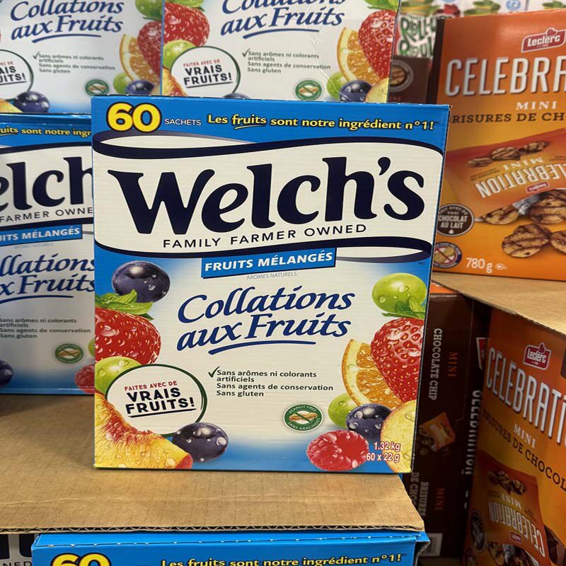 现货加拿大原装Welch's水果混合口味果汁软糖QQ糖橡皮糖独立包装