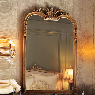 饰镜仿古镜子装 古典壁炉镜壁挂装 饰镜子 雕花梳妆镜法式 旺盛镜面