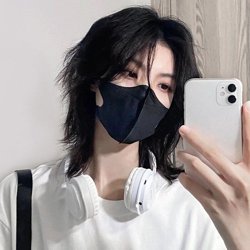 新品鲻鱼头假发男短发韩式帅气日系狼尾中分武士头蓬松自然仿真全