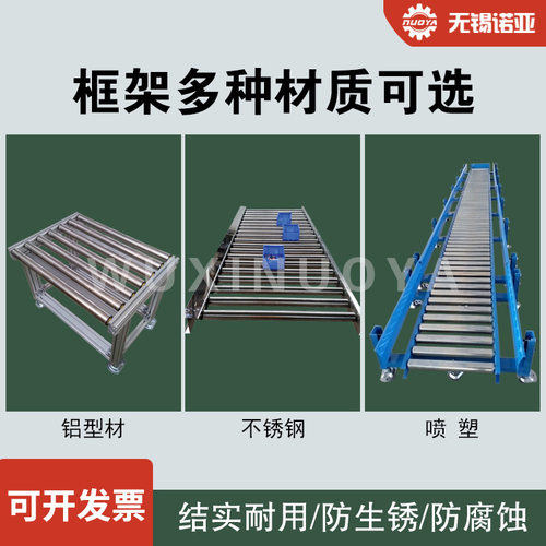无动力包聚氨酯滚筒输送机黑色绿色PU传送带滚轮耐磨防滑辊道φ50