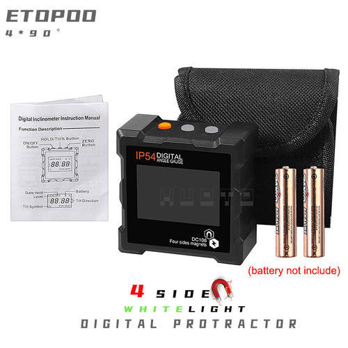ETOPOO倾角仪4*90度 IP54 液晶屏 四面磁力 数显液晶倾角盒角度仪