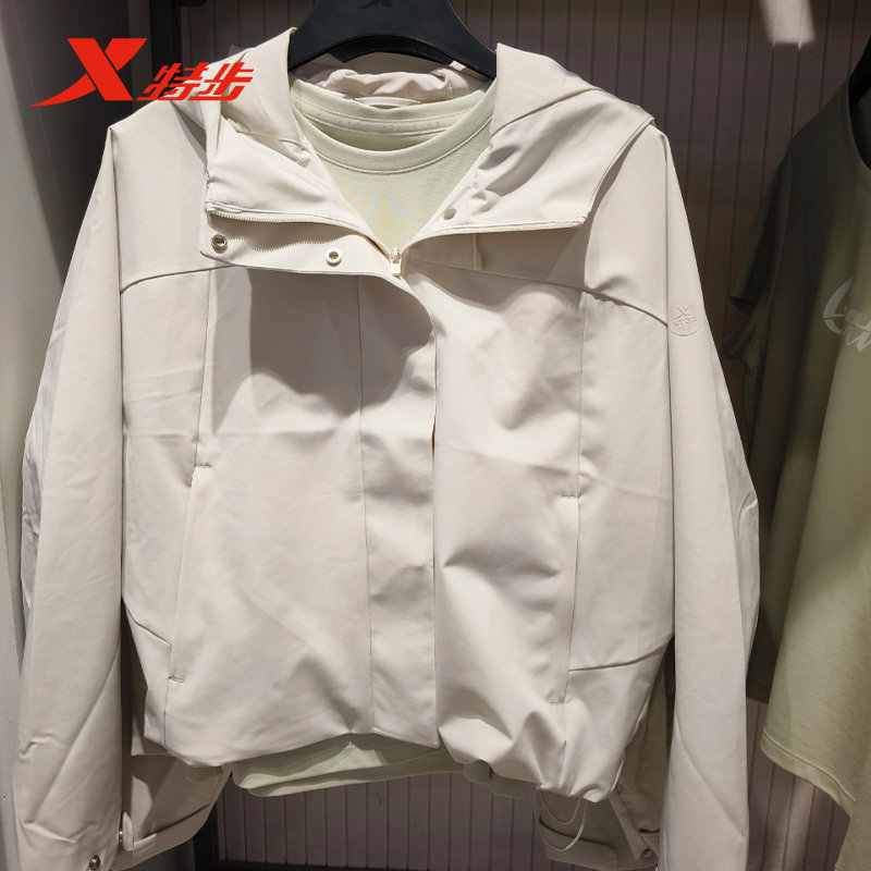 特步外套女款秋季新款休闲双层风衣梭织户外运动夹克975328150598,运动服/休闲服装,运动茄克/外套,淘宝优惠券,粉丝福利购,淘宝优惠卷