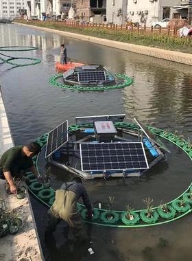 复氧观型系生态浮岛 太阳能生统景工RSUN-TL程污水处理态净化系统