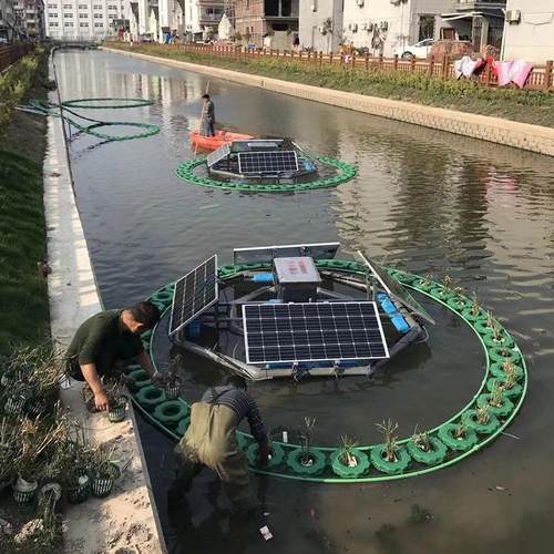 复氧观型系生态浮岛 太阳能生统景工RSUN-TL程污水处理态净化系统