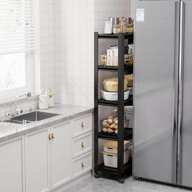 厨房带轮夹缝置物架落地家用移动超窄冰箱缝隙储物柜碳钢收纳架子,厨房/烹饪用具,抹布架/厨房清洁收纳架,淘宝优惠券,粉丝福利购,淘宝优惠卷