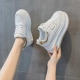 2026春季 女鞋 新款 坡跟舒适时尚 皮面内增高休闲厚底鞋 小白鞋